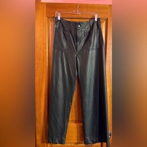 Anthropologie Black Leather Pants